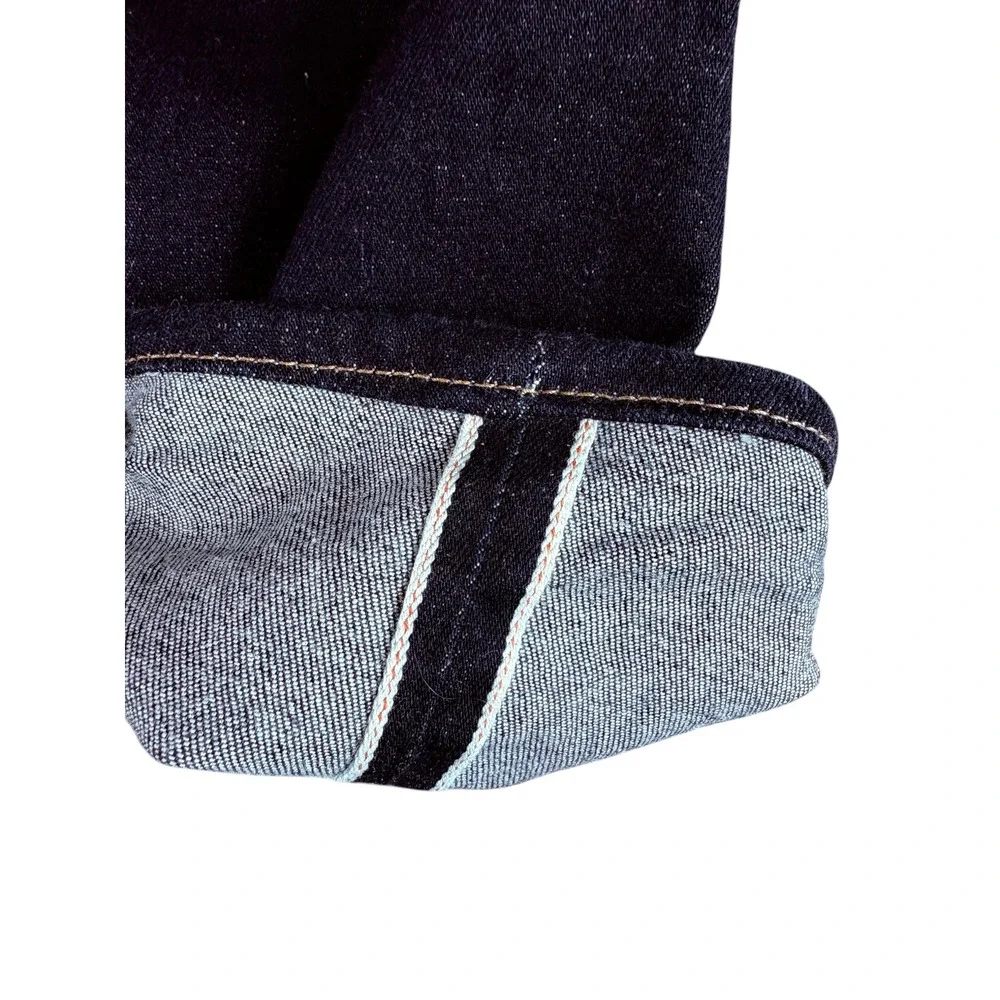 Mavi Marcus Jeans Mens 34x32 Dark Indigo Premium Slim Straight Selvedge Detail